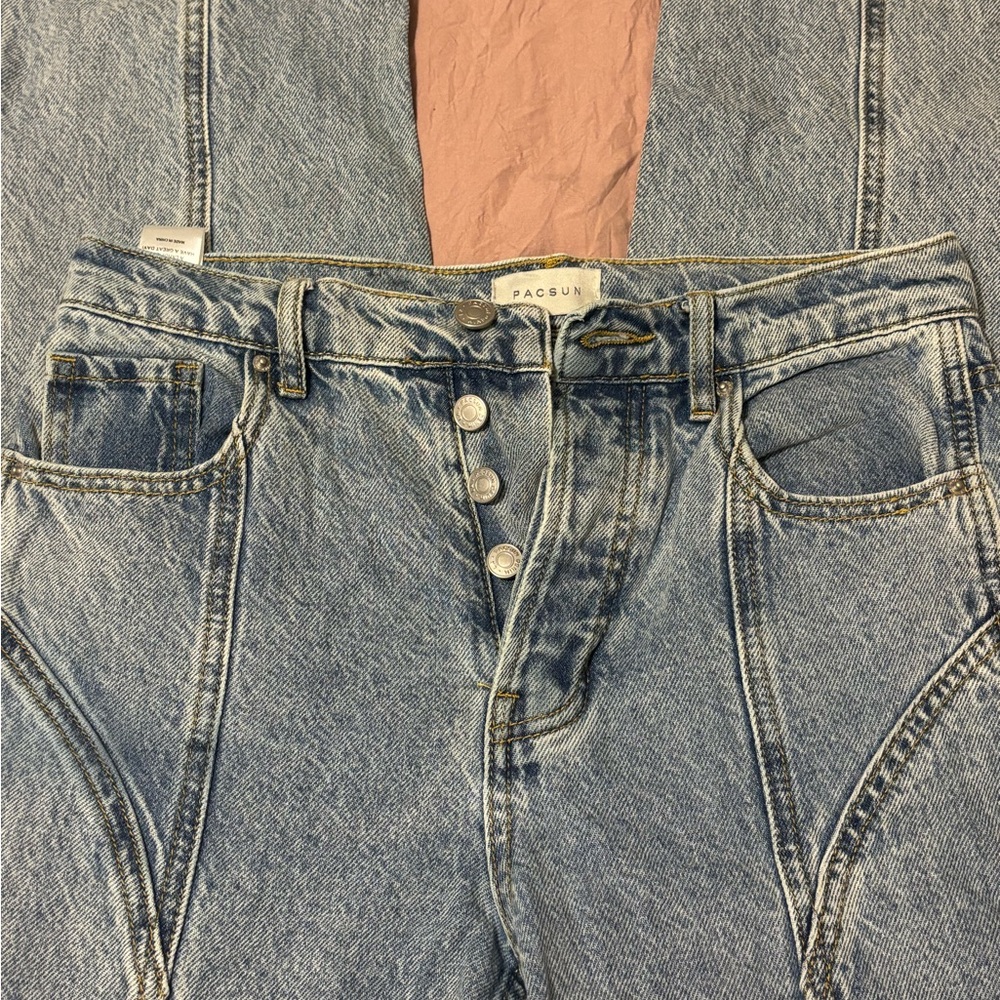 PacSun Light Blue Women's Denim Overalls